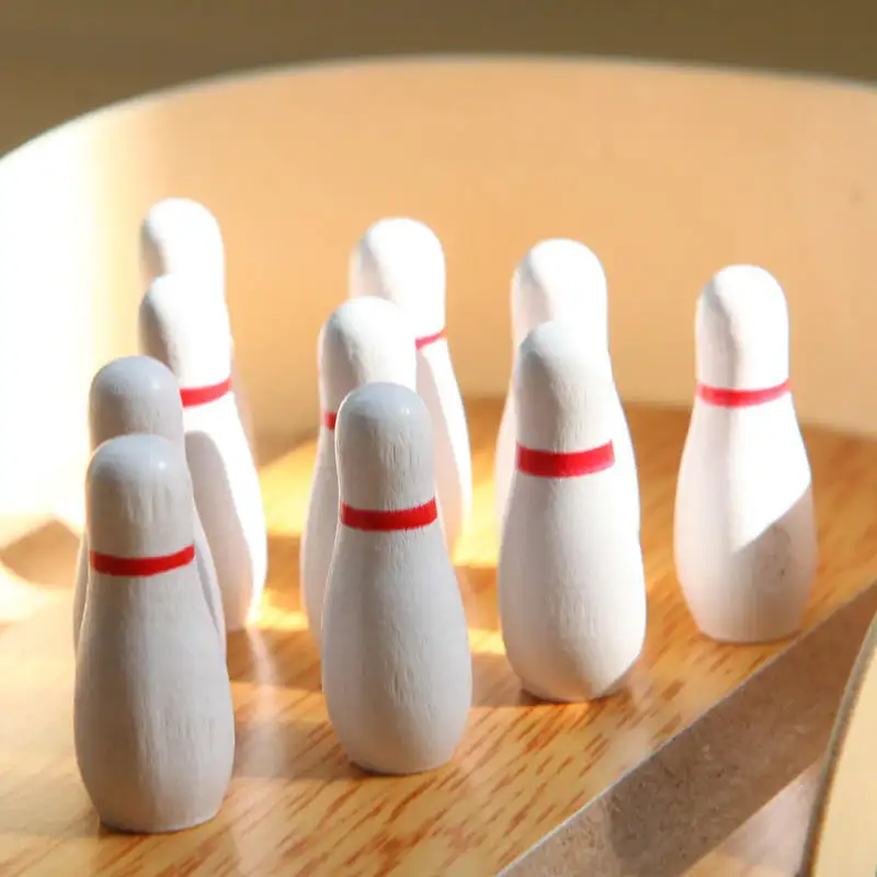 Wooden Mini-Bowling Ball Parent-Child Interactive Game