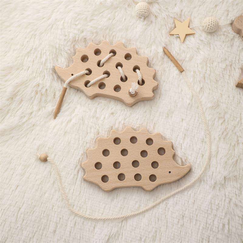 Wooden Hedgehog Lacing Educational Toy