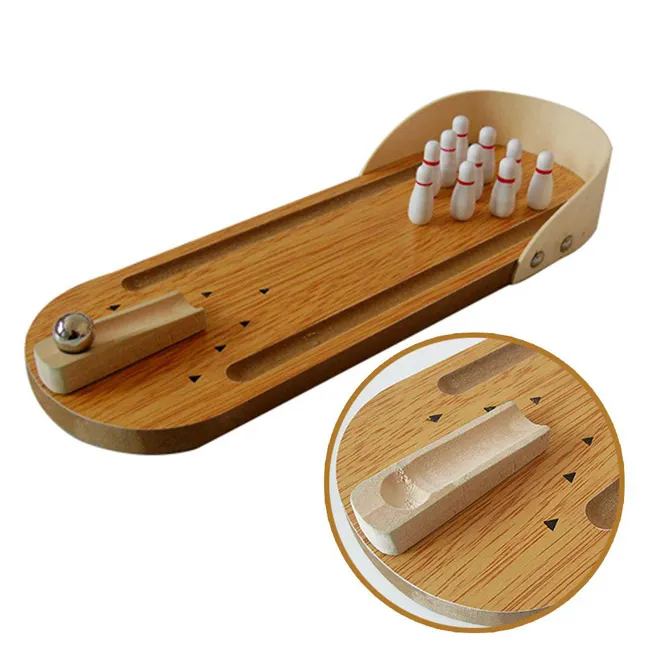 Wooden Mini-Bowling Ball Parent-Child Interactive Game