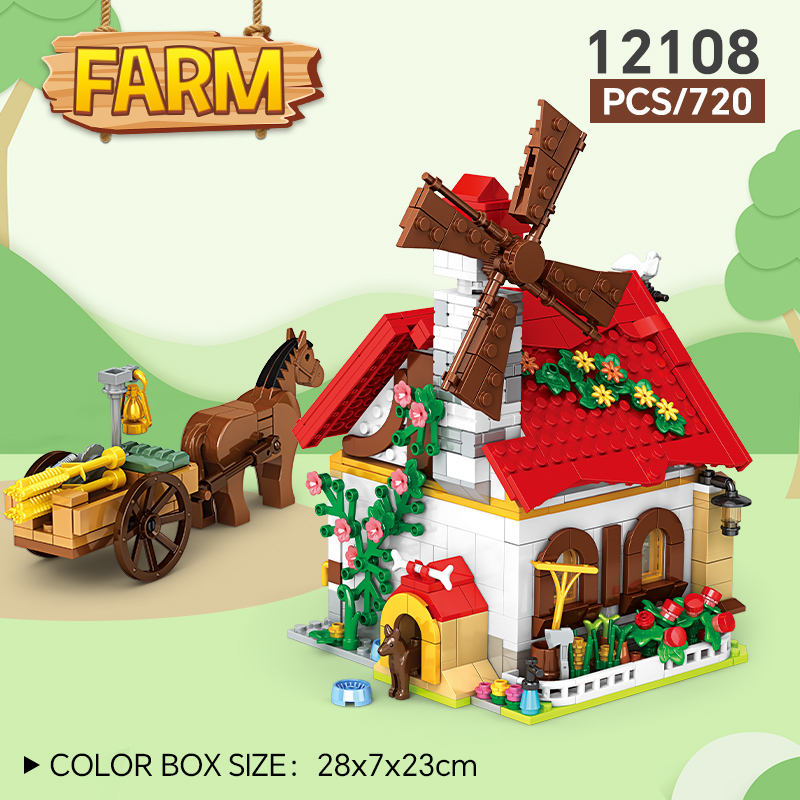 Farm Brick Block Building Set Animals Farm Toys Blocks for Kids - 720 PCS