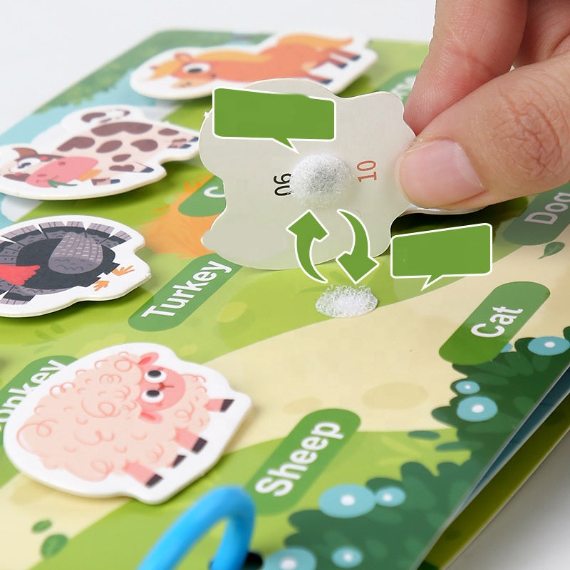 Wooden Busy Activity Book - Early Learning Puzzle & Matching Game for Kids