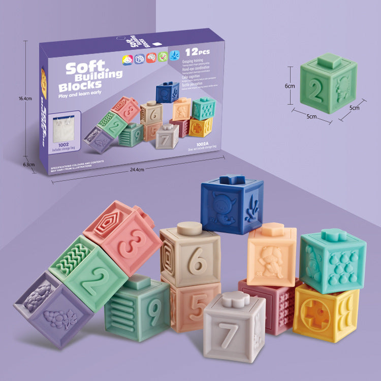 12 PCS Silicon Building Blocks With a Bag