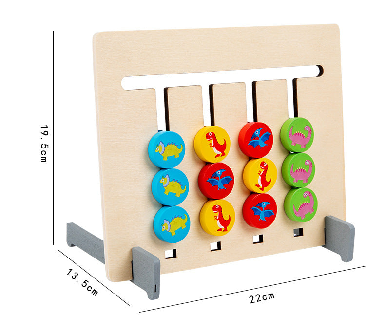 Wooden Dinosaur Puzzle - Color Matching Maze Game for Kids