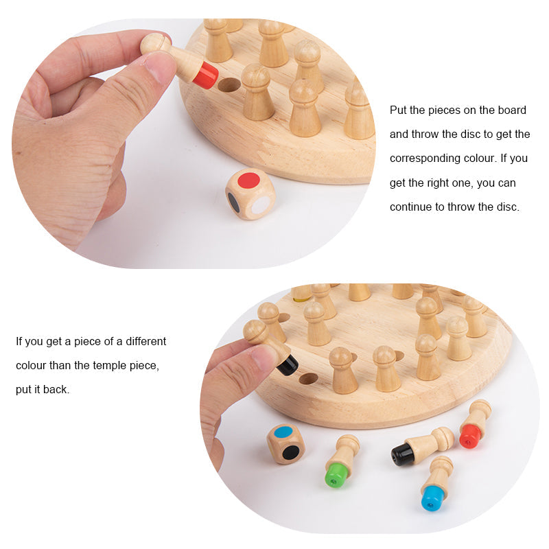 Multi-color Wooden Memory Chess