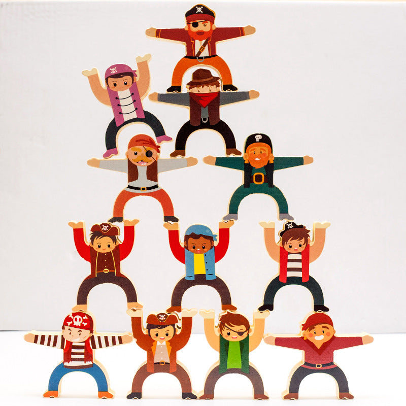 Wooden Equilibrium Stacking Toy – 12-Piece Hercules Balancing Blocks