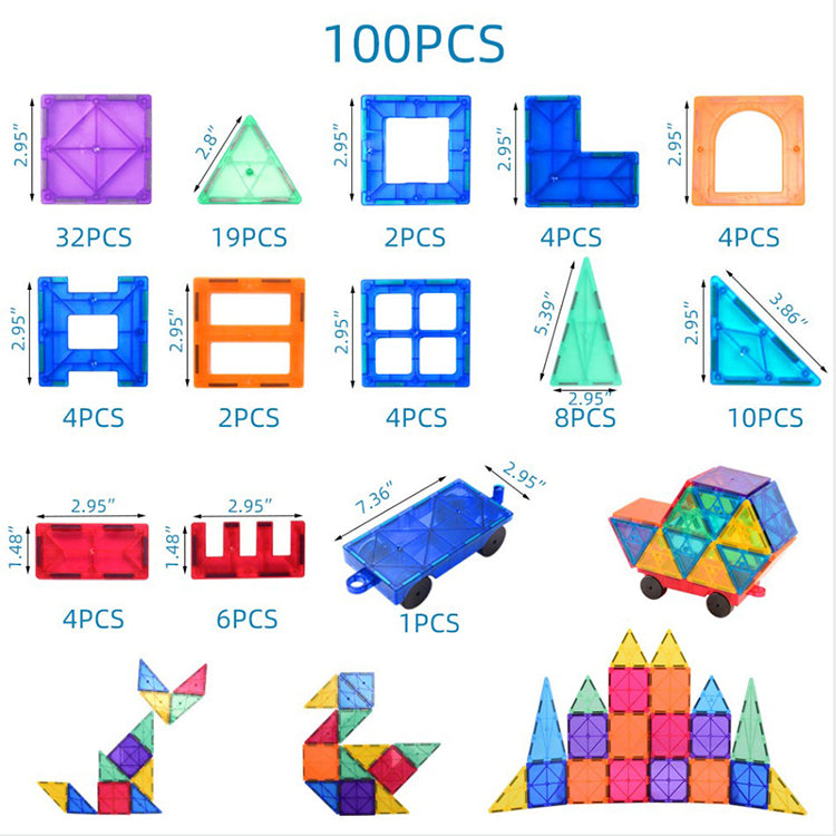 Rainbow Magnetic Building Tiles
