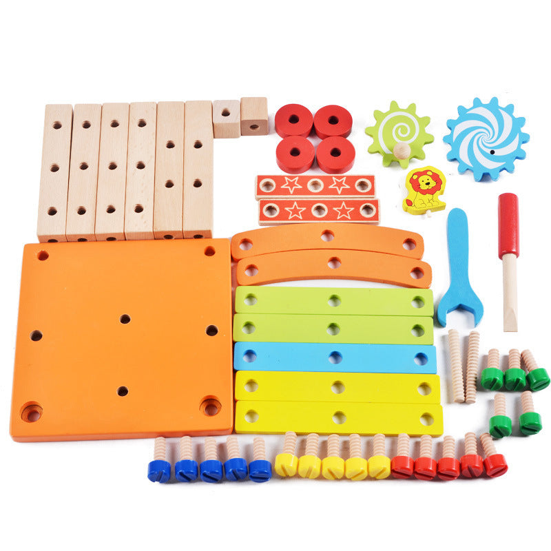 Montessori Building Toy – Wooden Chair Assembly Kit with Tools