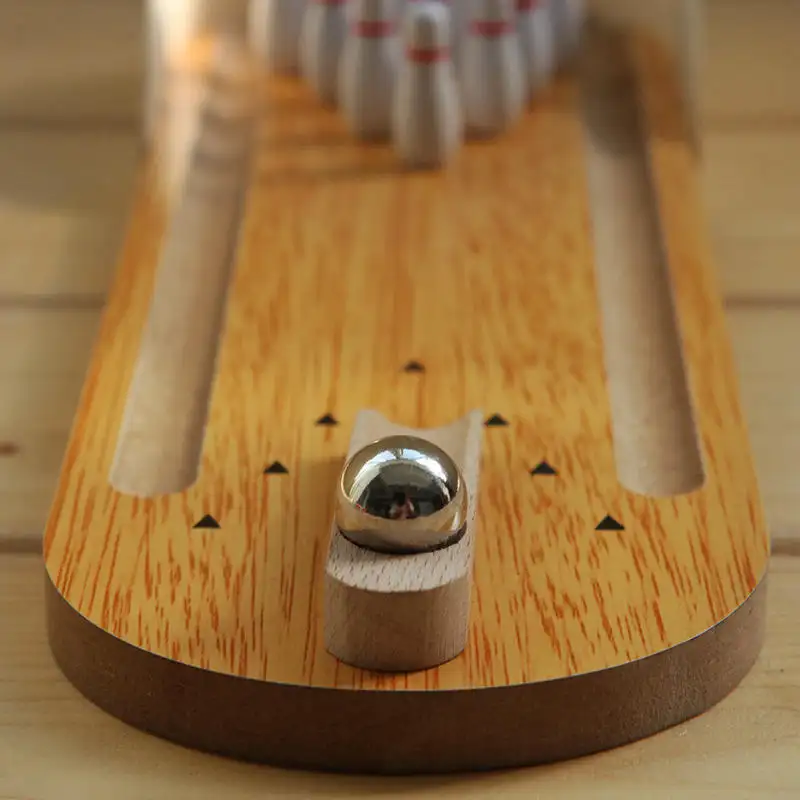 Wooden Mini-Bowling Ball Parent-Child Interactive Game