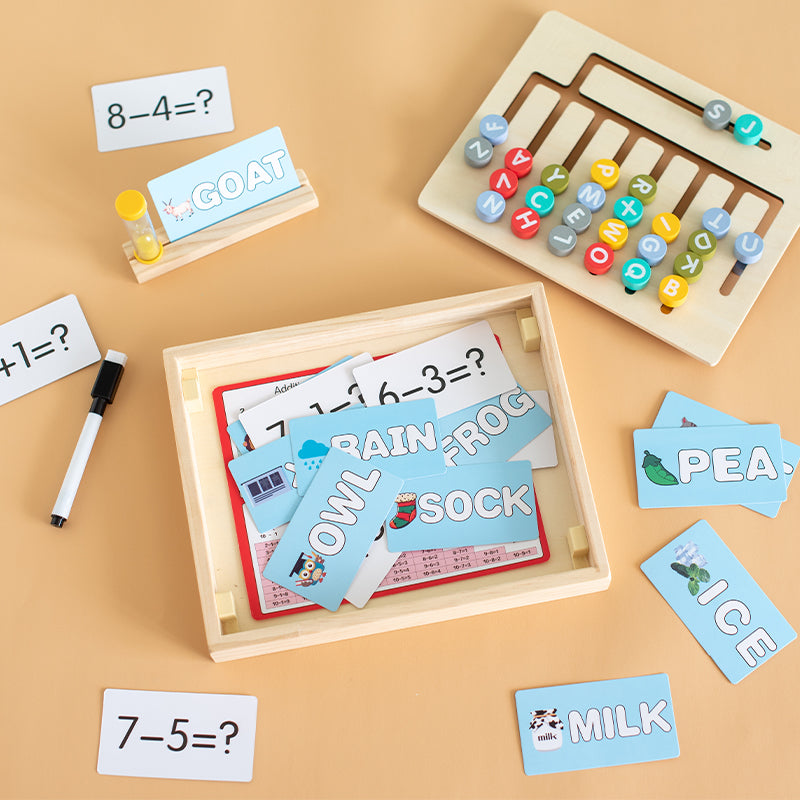 Montessori Double-Sided Wooden Chess - Number & Letter Learning Game for Kids