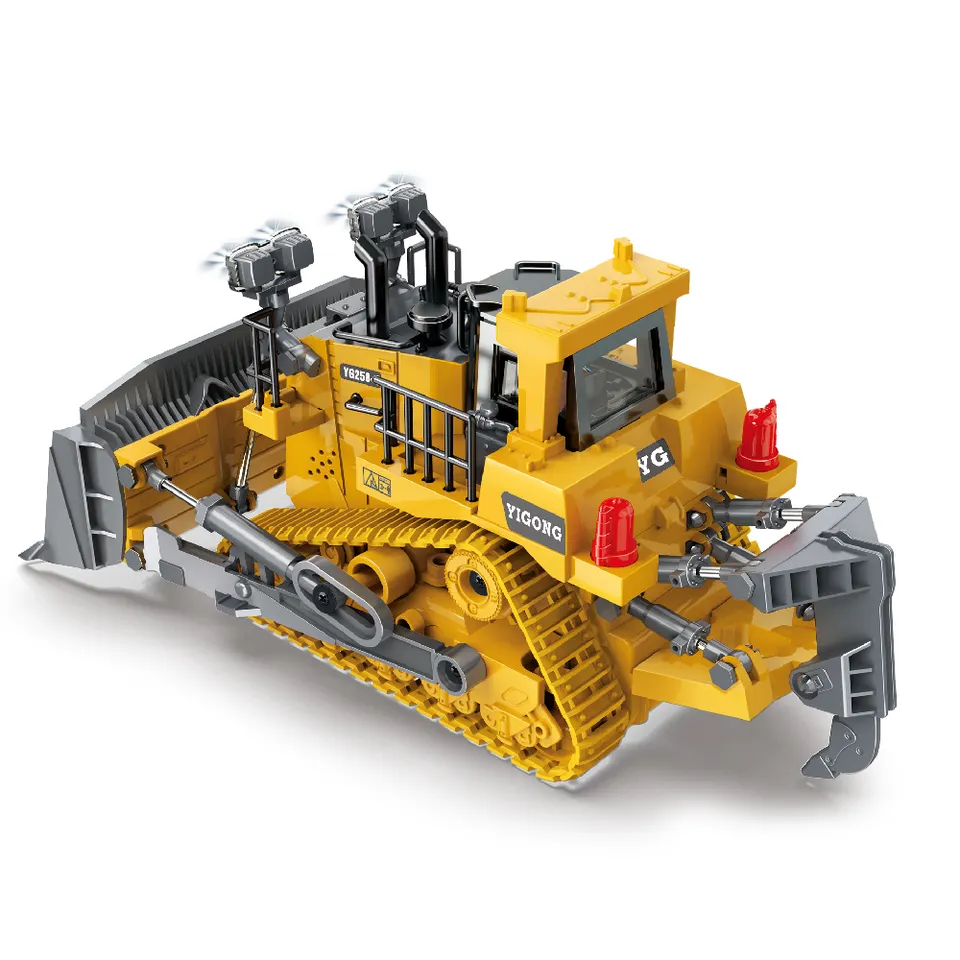 RC Bulldozer 9-Channel Remote Control Engineering Vehicle - Alloy Version