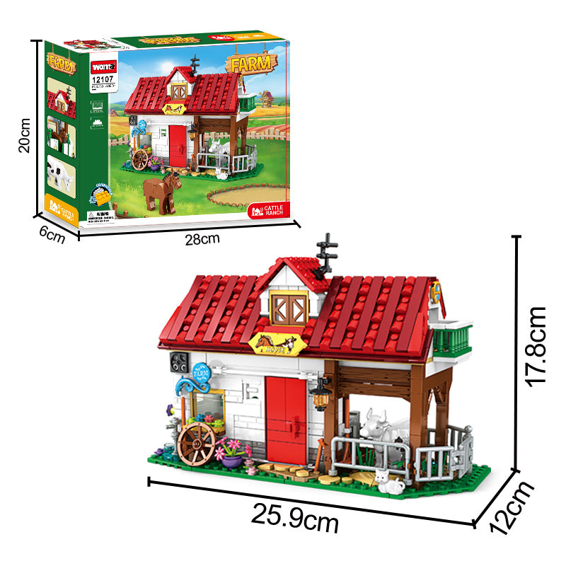 Farm Brick Block Building Set Animals Farm Toys Blocks for Kids - 530 PCS