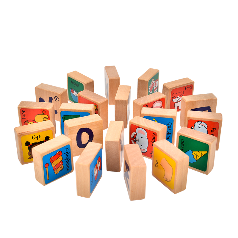 30PCS Alphabet Blocks Domino Figure Toy