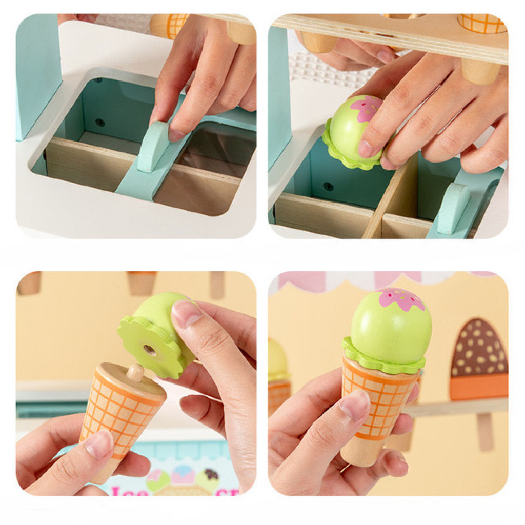 Wooden Ice Cream Shop Toy Set