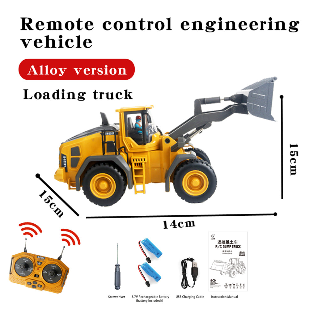 RC Loading Truck 9-Channel Remote Control Engineering Vehicle - Alloy Version
