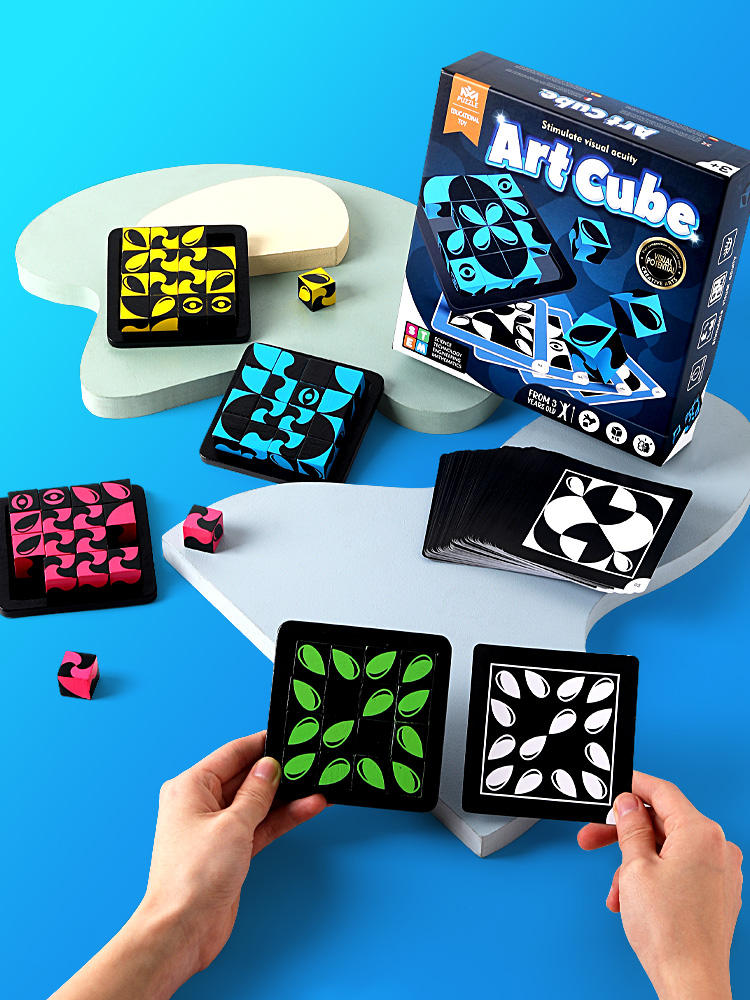 3D Art Wooden Cube Building Block