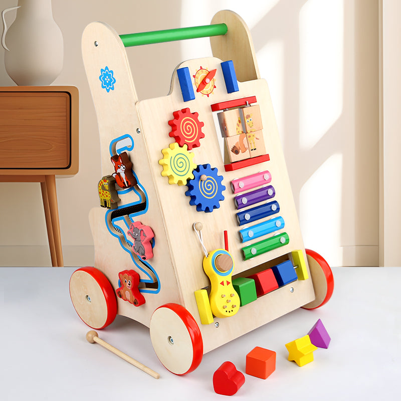 Multifunctional Wooden Activity Baby Walker