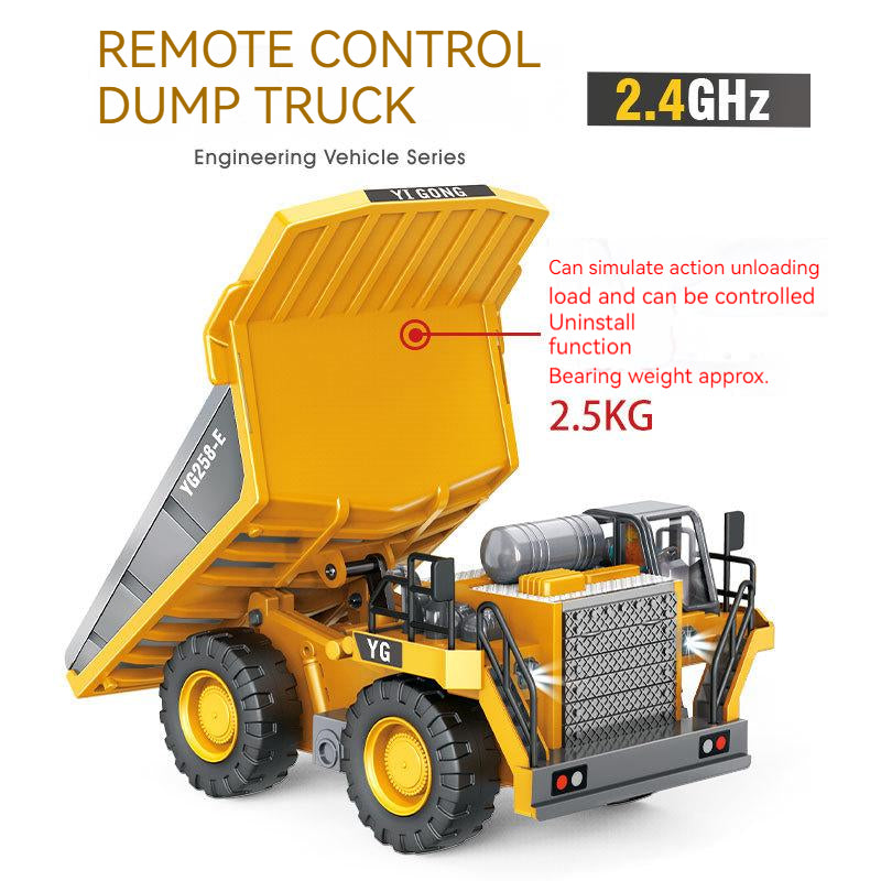 RC Dump Truck 9-Channel Remote Control Engineering Vehicle - Alloy Version
