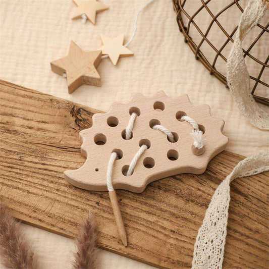 Wooden Hedgehog Lacing Educational Toy