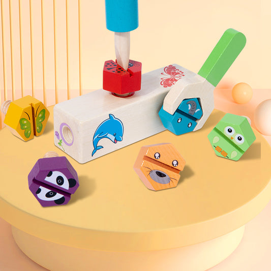 Montessori Wooden Screw Nut Assembly Toy - Hands-On Assembly Kit for Kids