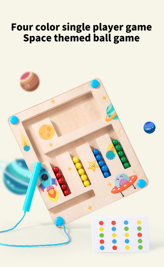 Montessori Color Sorting Toy – Bead Maze Board for Logical Thinking