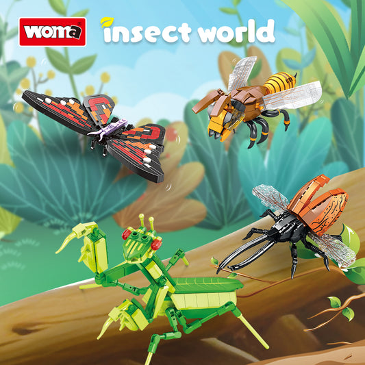 Mini Building Blocks Assemble Animal Plastic Insect Hexapod Model Toy for Kids