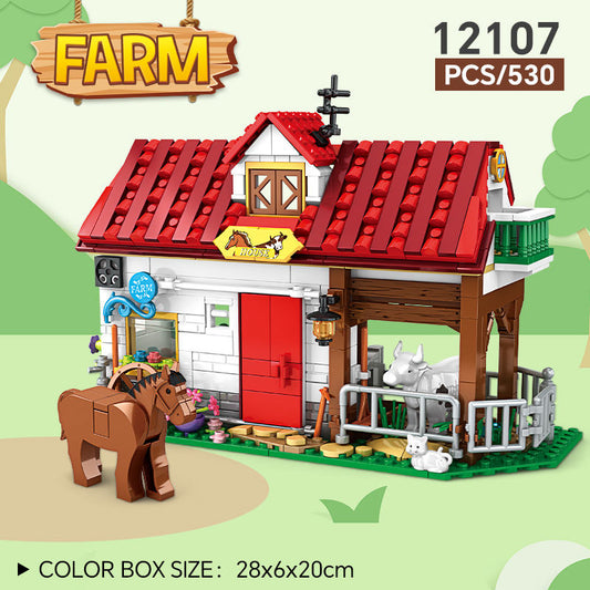 Farm Brick Block Building Set Animals Farm Toys Blocks for Kids - 530 PCS