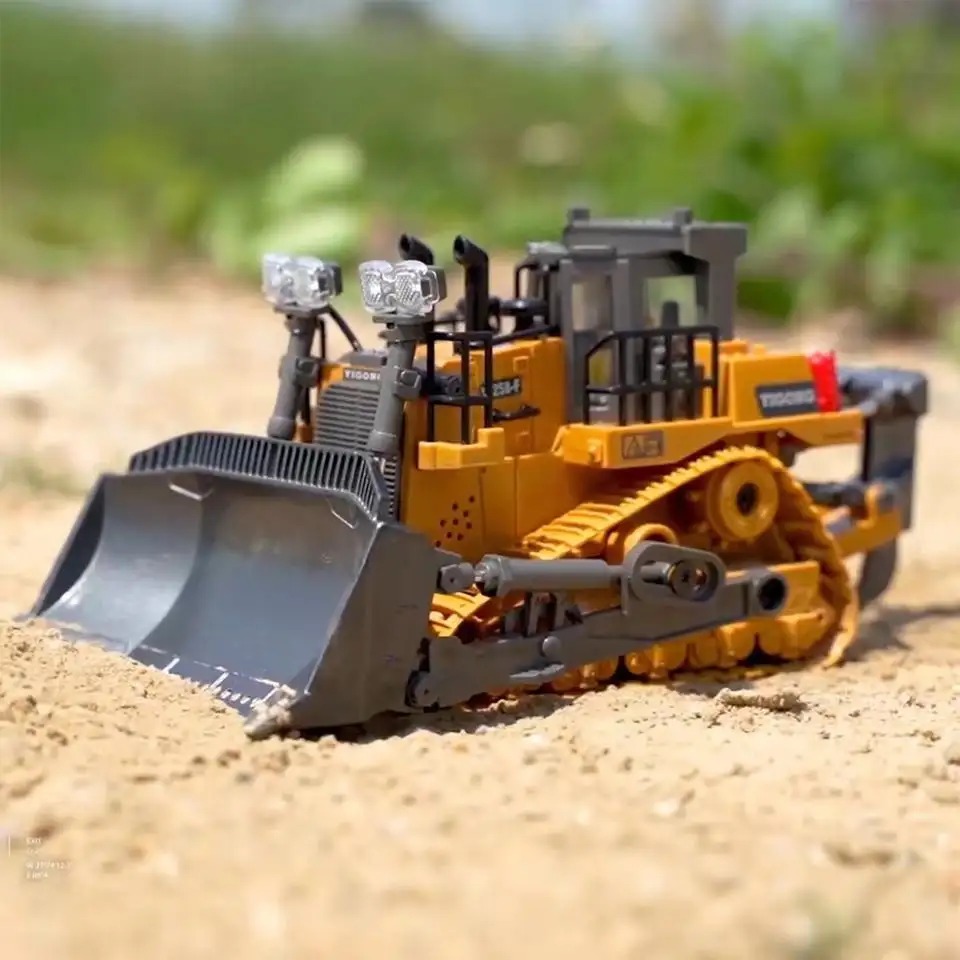 RC Bulldozer 9-Channel Remote Control Engineering Vehicle - Alloy Version