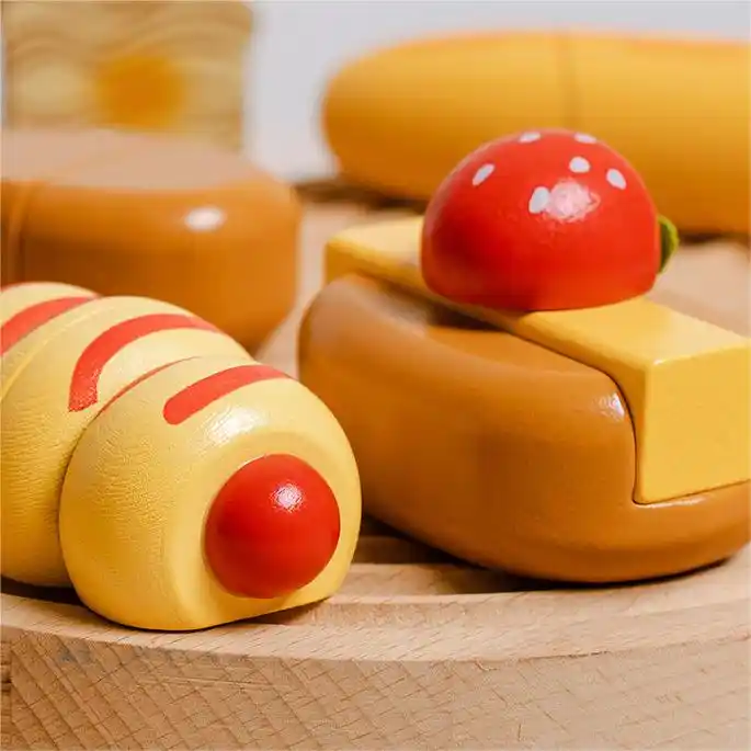 Wooden Magnetic Cutting Toast Set Toy