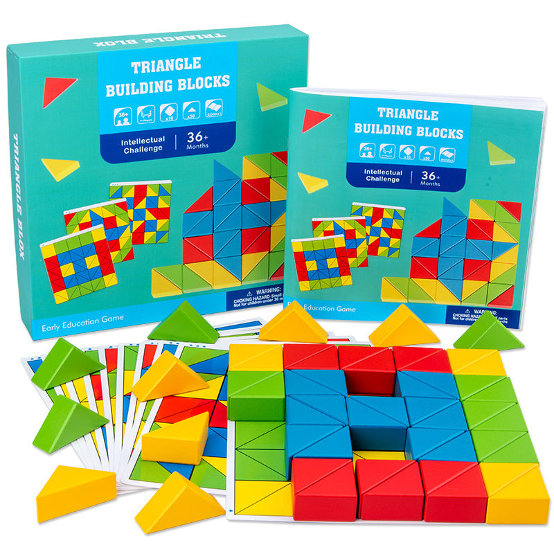 Attention Training Blocks - Montessori Wooden Building Set for Kids