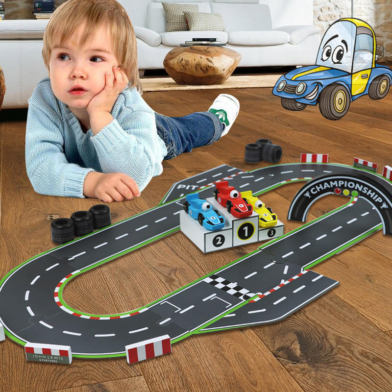 Wooden Train Track Set – DIY Racing & Building Toy