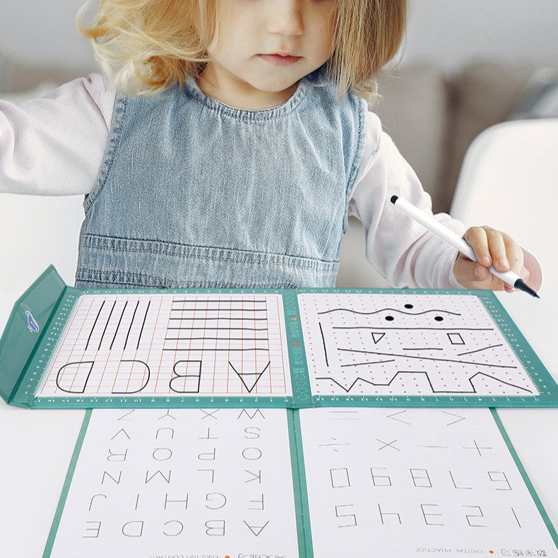 Montessori Wooden Drawing & Ligaturing Toy - Creative Learning Book for Kids (Parent-Child Game)