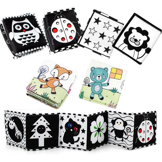 Baby Early Education Black And White High Contrast Washable Soft Fabric Activity Cloth
