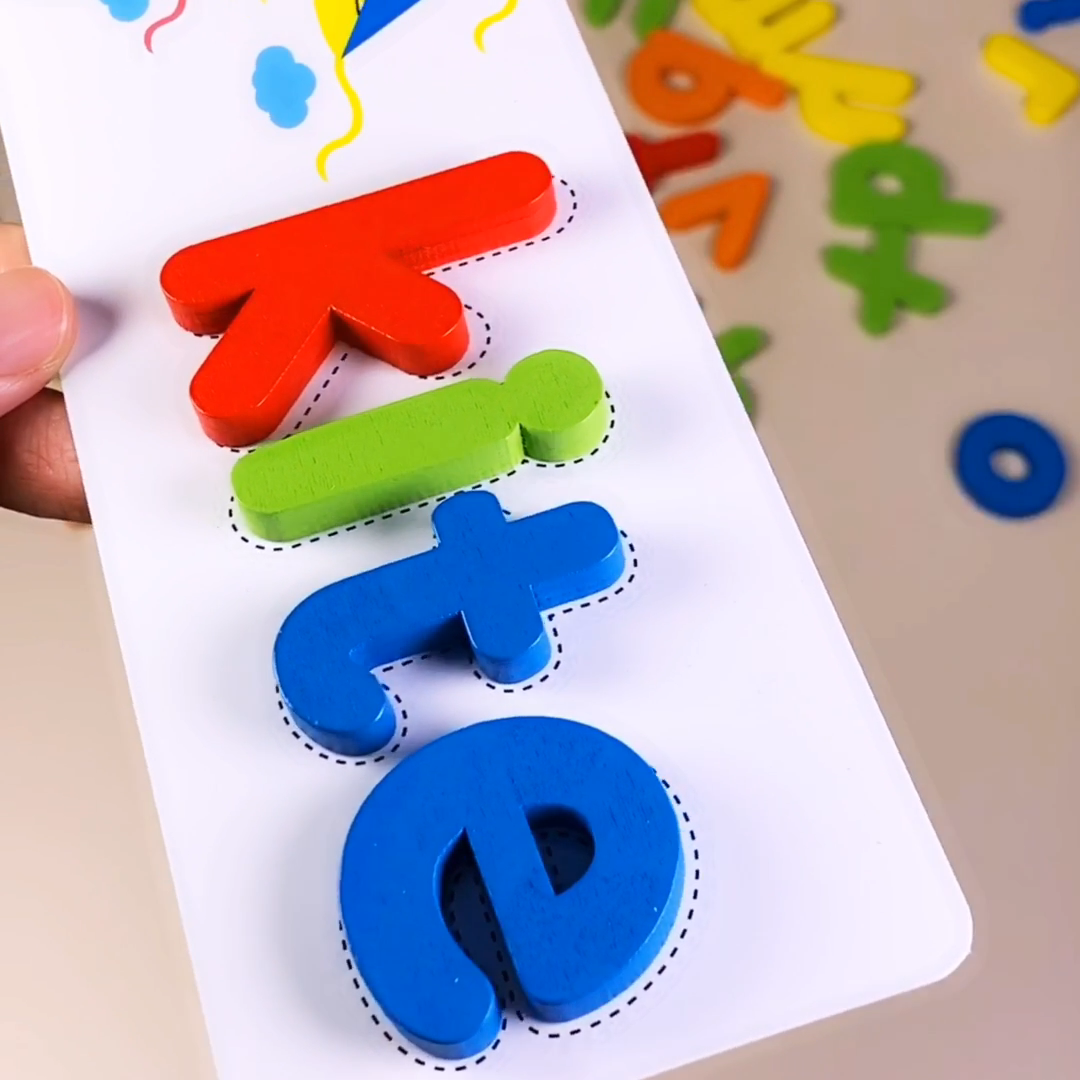 Montessori Matching Letters Toy – Wooden Letter Spelling and Writing Puzzle for Early Learning