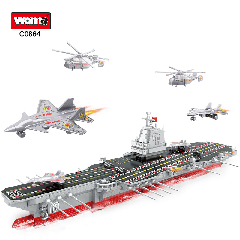 Aircraft Carrier Model Assemble Warship Building Blocks Brick Adult 003 Fujian Ship Toy