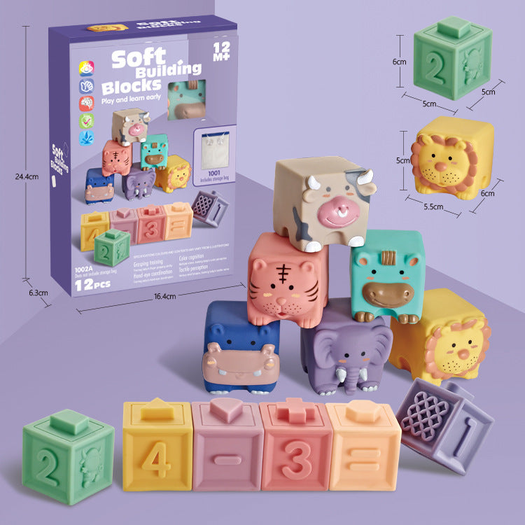 12 PCS Silicon Building Blocks With a Bag
