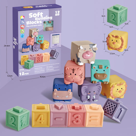 12 PCS Silicon Building Blocks With a Bag
