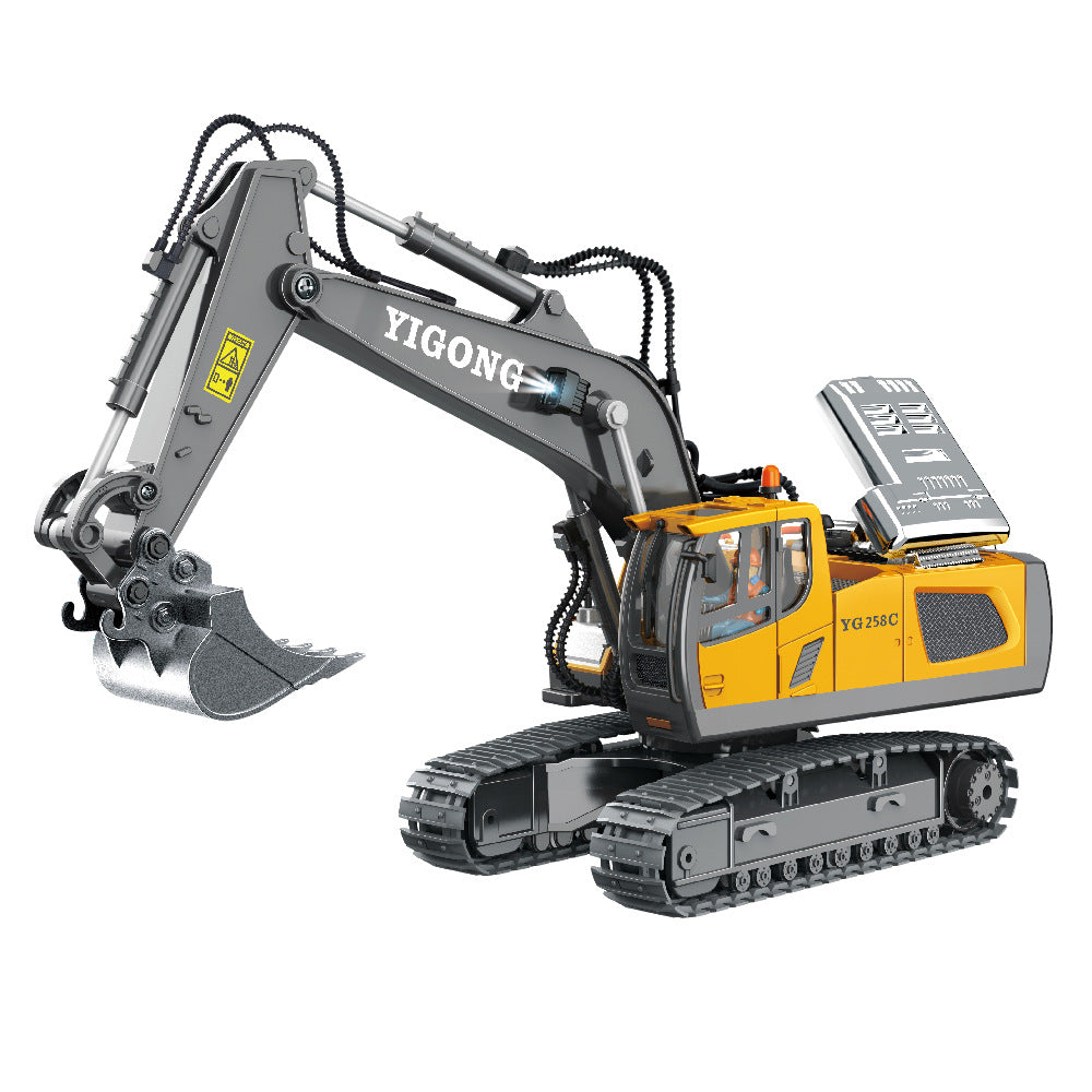 RC Excavator 9-Channel Remote Control Engineering Vehicle - Alloy Version