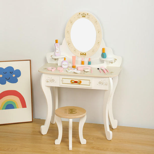 Wooden Princess Dressing Table and Chair Set