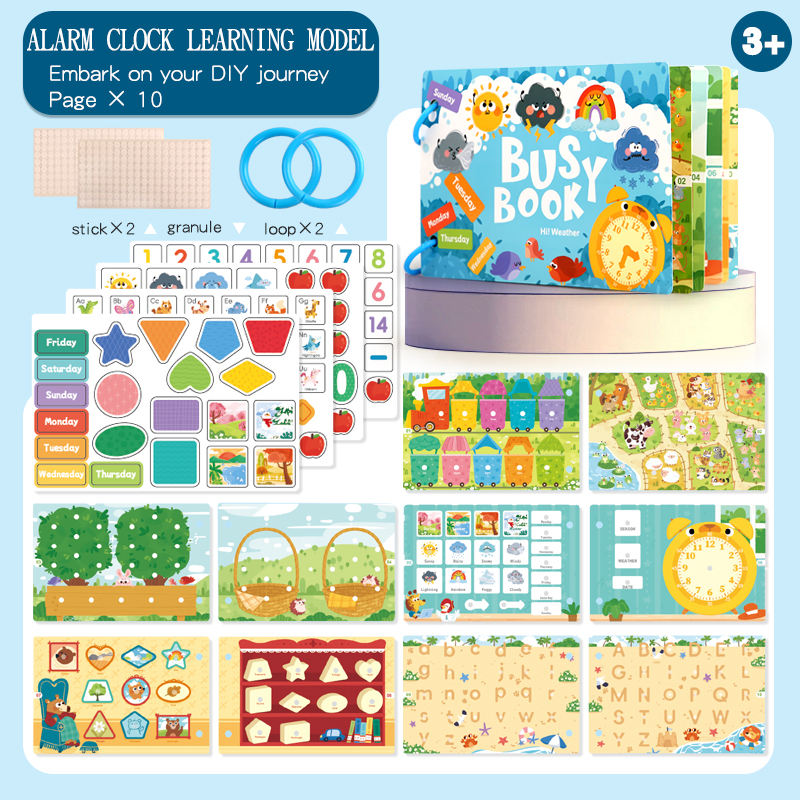 Wooden Busy Activity Book - Early Learning Puzzle & Matching Game for Kids