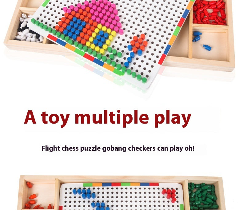 Montessori 2-in-1 Wooden Mushroom Nails Toy – Fine Motor Skills & Creativity Builder