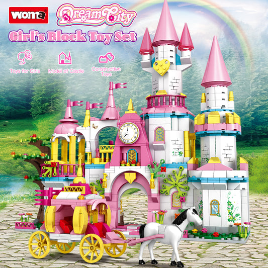 Girl Assembly Princess Castle House Building Block Toy Construction Plastic Brick Sets for Kids