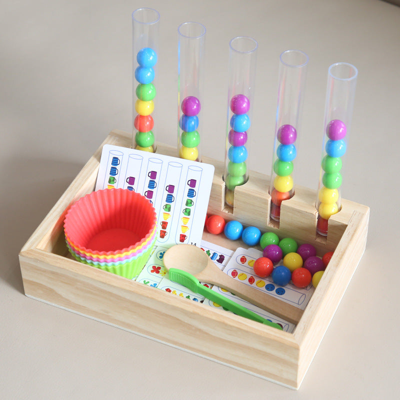 Wooden Clip Bead Game – Counting & Matching Activity for Fine Motor Skills