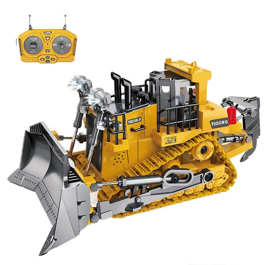RC Bulldozer 9-Channel Remote Control Engineering Vehicle - Alloy Version