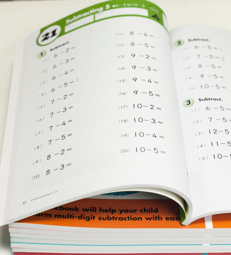 10 Volumes Kumon Math Workbooks Exercises: G1 to G4