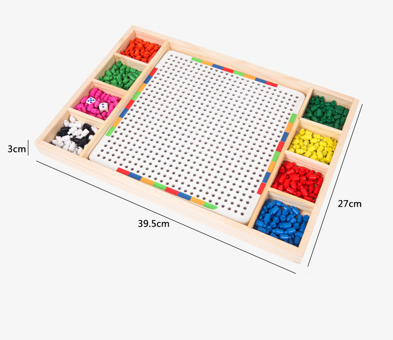 Montessori 2-in-1 Wooden Mushroom Nails Toy – Fine Motor Skills & Creativity Builder