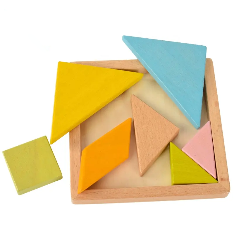 Wooden Colorful Jigsaw Tangram Puzzle