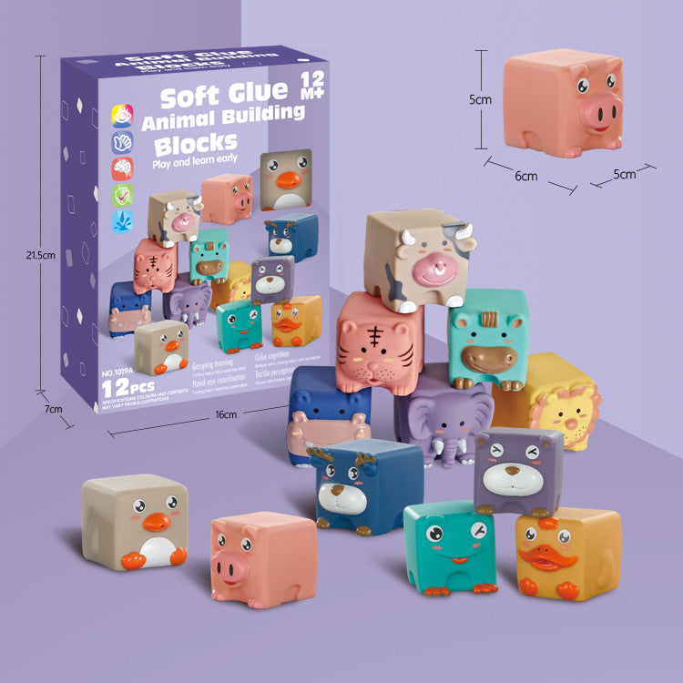 12 PCS Silicon Building Blocks With a Bag