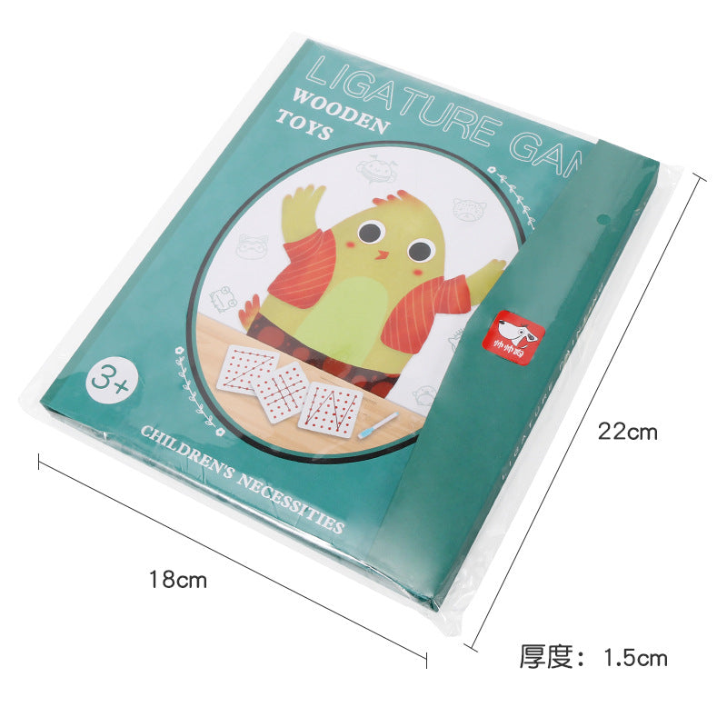Montessori Wooden Drawing & Ligaturing Toy - Creative Learning Book for Kids (Parent-Child Game)
