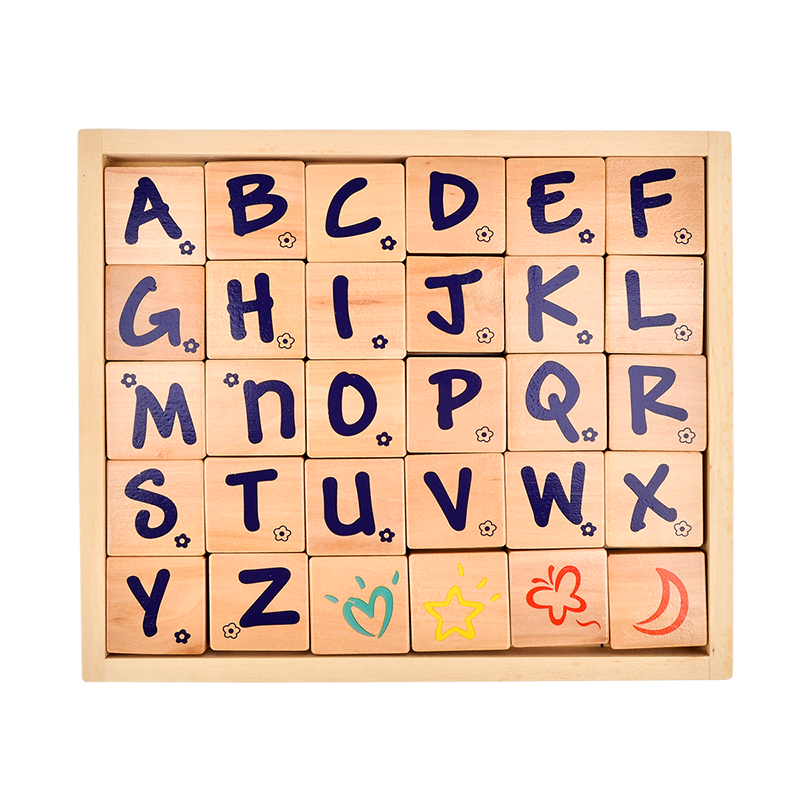 30PCS Alphabet Blocks Domino Figure Toy