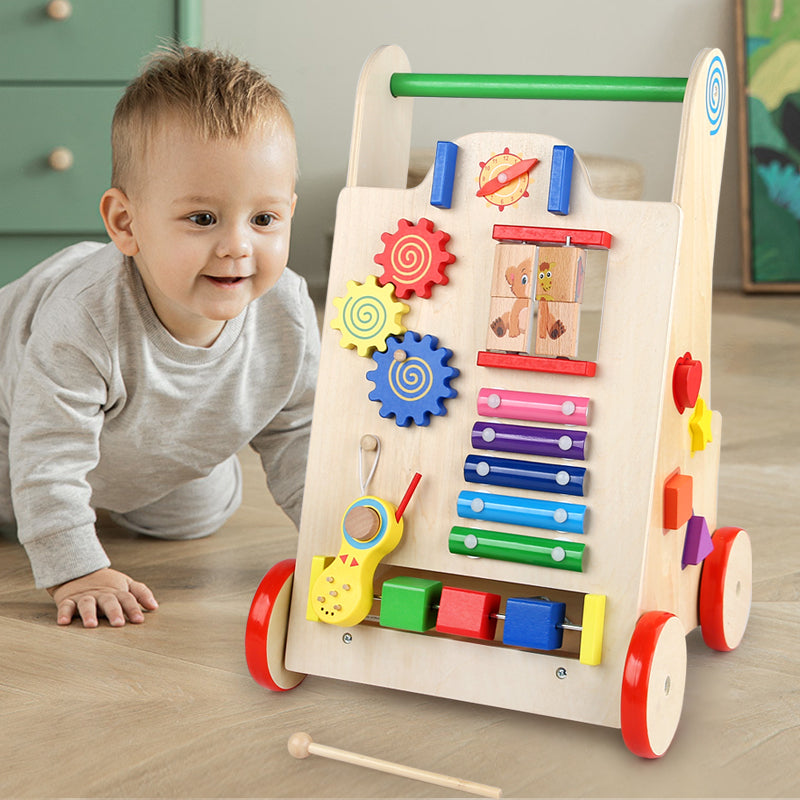 Multifunctional Wooden Activity Baby Walker